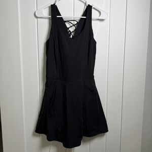 Joy Lab Athletic Dress Black Lace Up Back Size Medium Activewear Athleisure